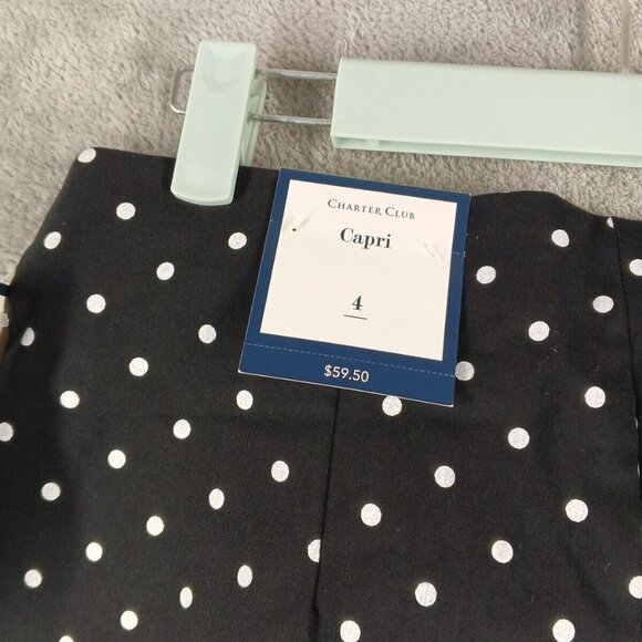 NWT $59 CHARTER CLUB Tummy Control Polka Dots Capri Pants Mid Rise - Picture 10 of 12